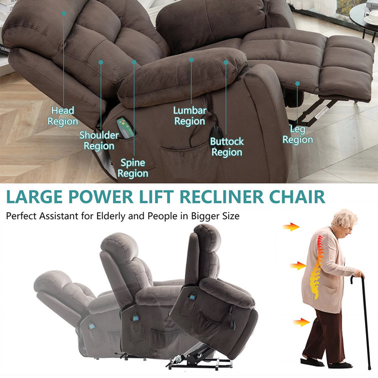 Power lift recliner for heavy online person